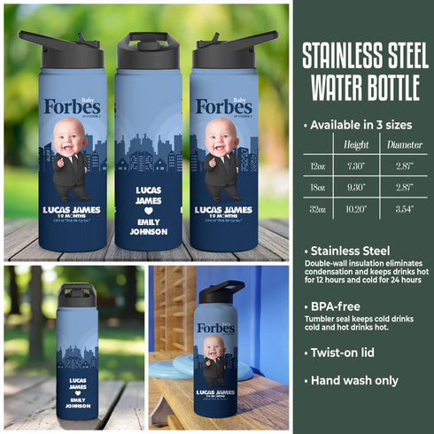 Personalized Baby Tumbler – Vogue, Elle & Forbes Parody | Custom Photo, Name & Funny Title